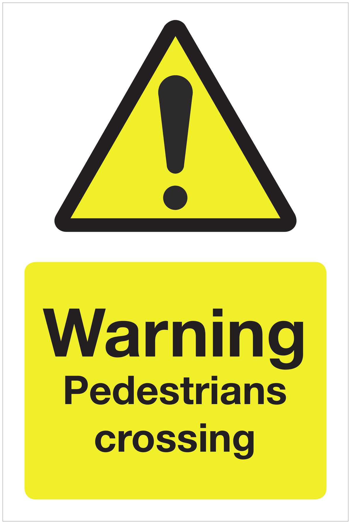 Warning Pedestrians crossing hazard sign