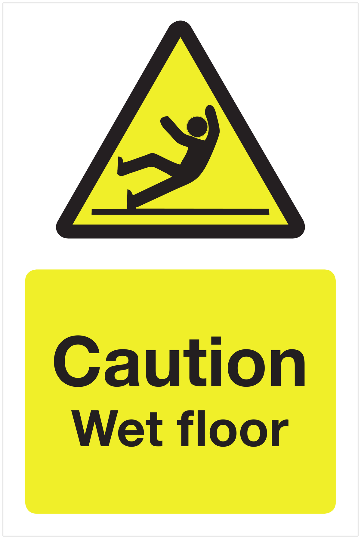 Caution Wet floor hazard sign