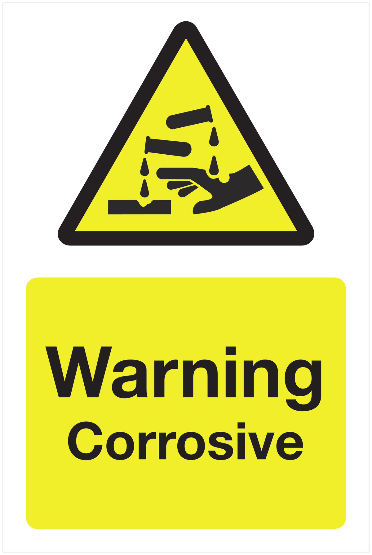 Warning Corrosive hazard sign