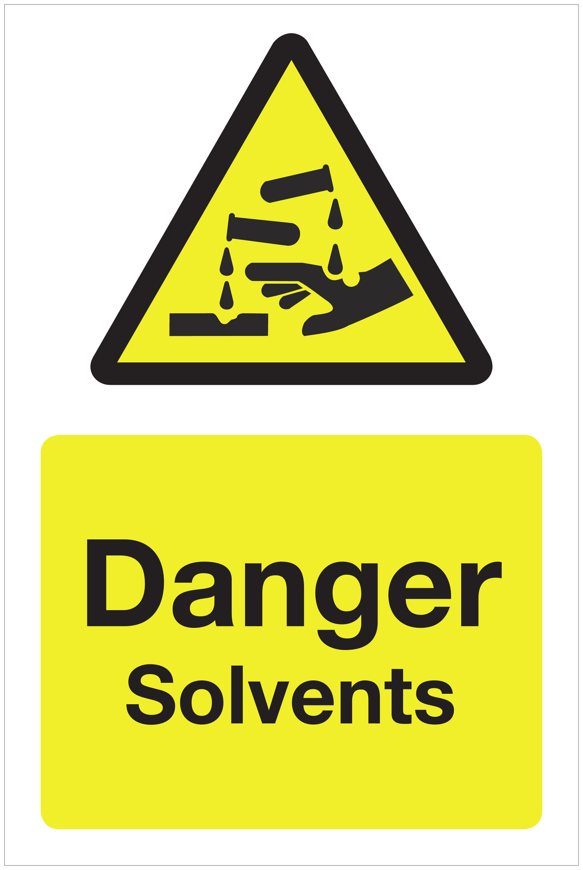 Danger Solvents hazard sign