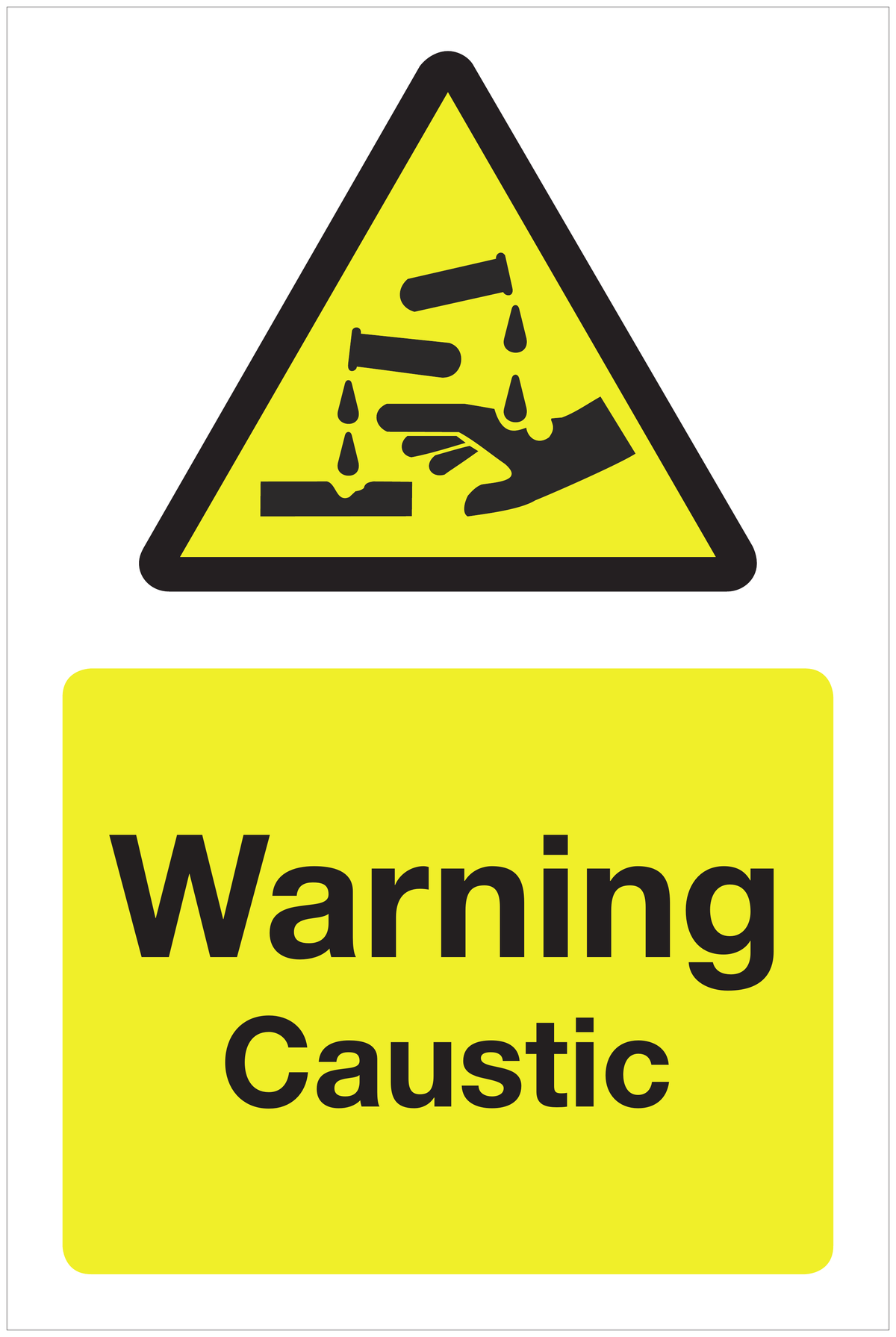 Warning Caustic hazard sign