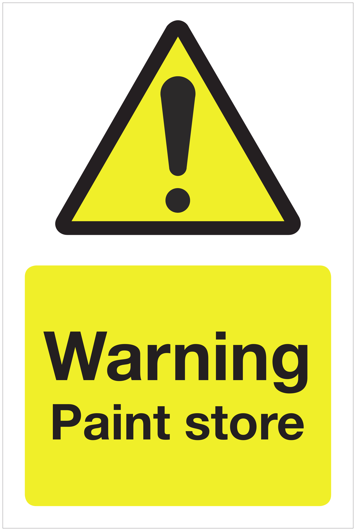 Warning Paint store hazard sign
