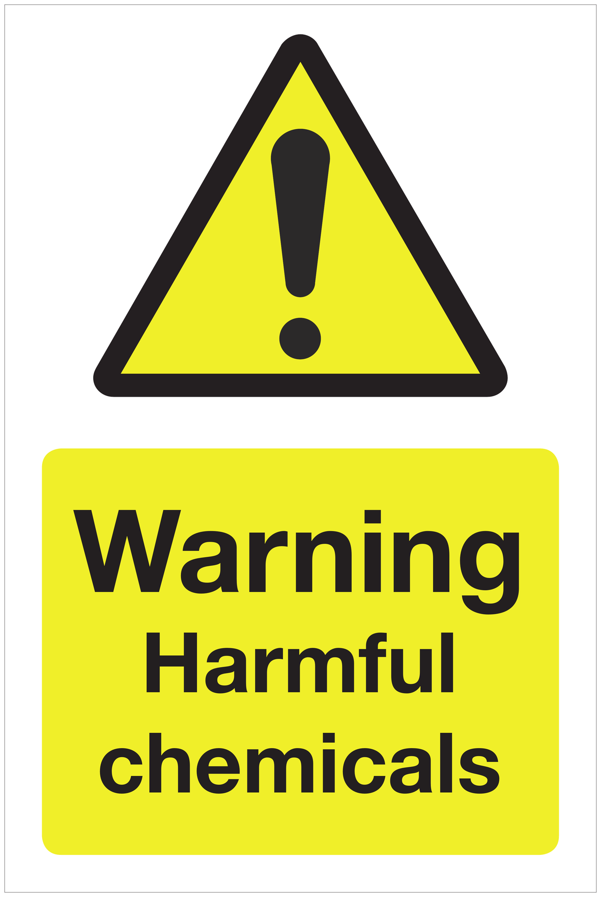 Warning Harmful chemicals hazard sign