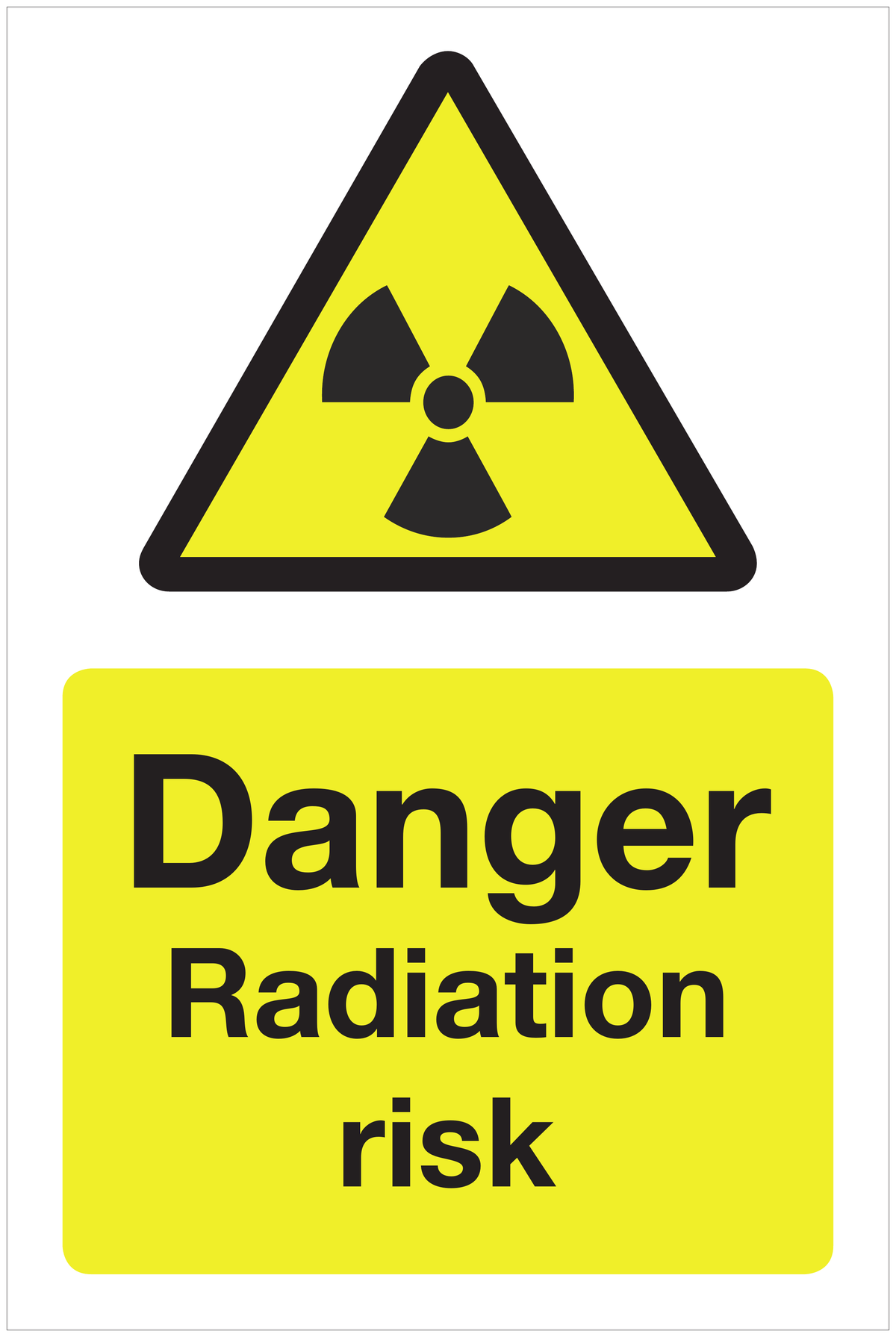 Danger Radiation risk hazard sign