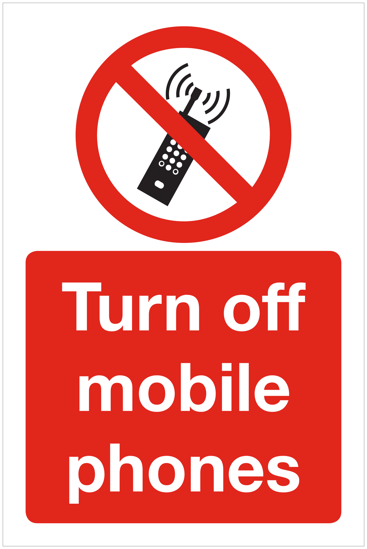 Turn off mobile phones prohibition sign