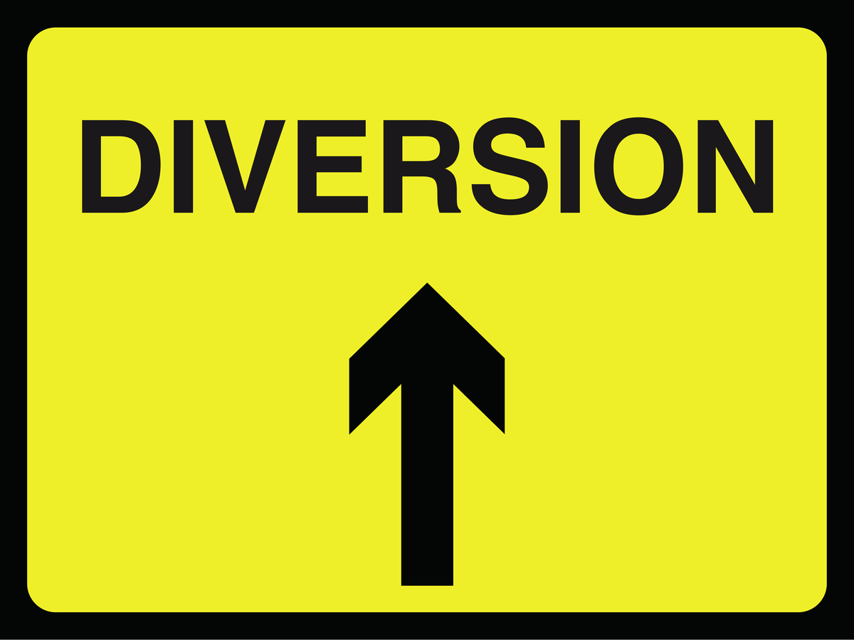 Diversion N traffic sign