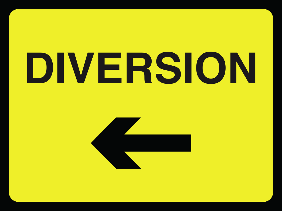 Diversion traffic sign