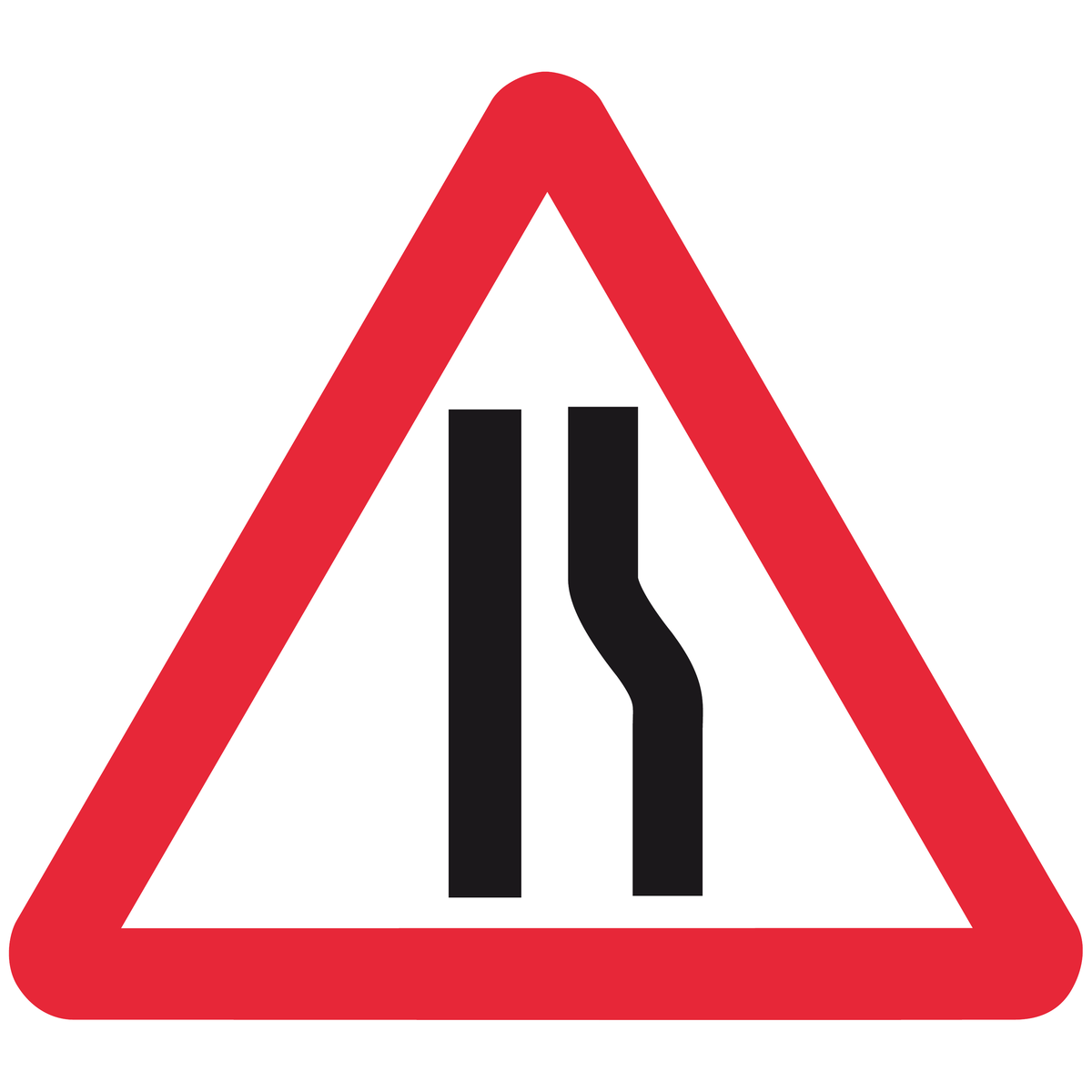 Road Narrows On Right traffic sign