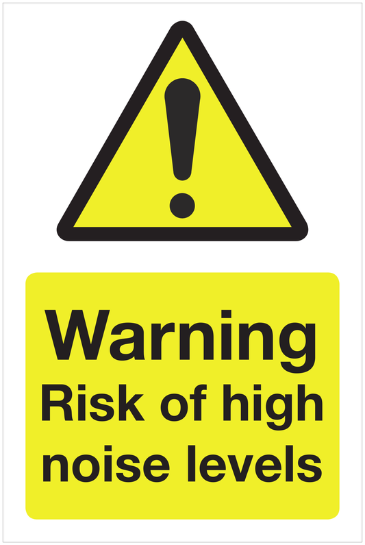 Warning Risk of high noise levels hazard sign