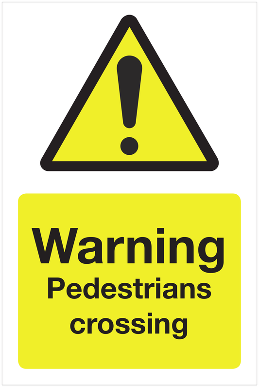 Warning Pedestrians crossing hazard sign