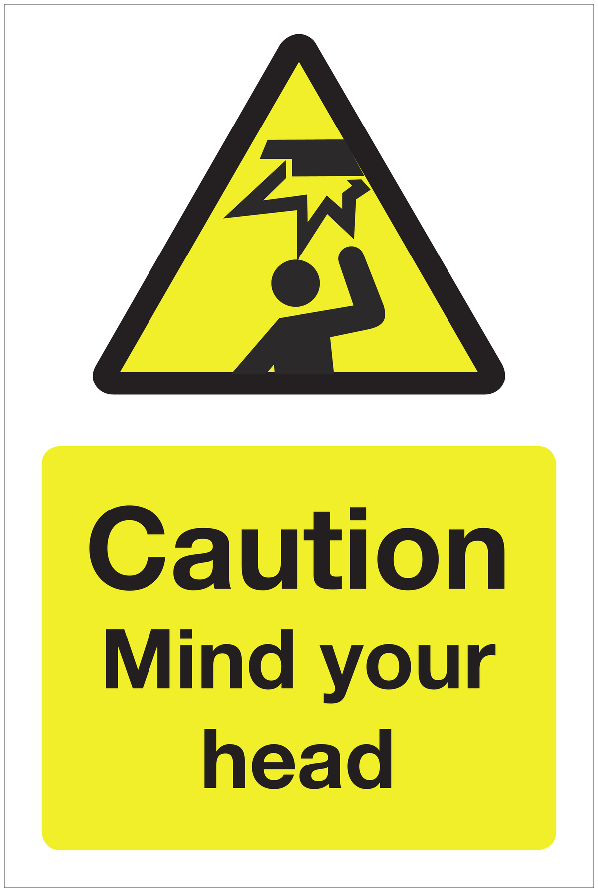 Caution Mind your head hazard sign
