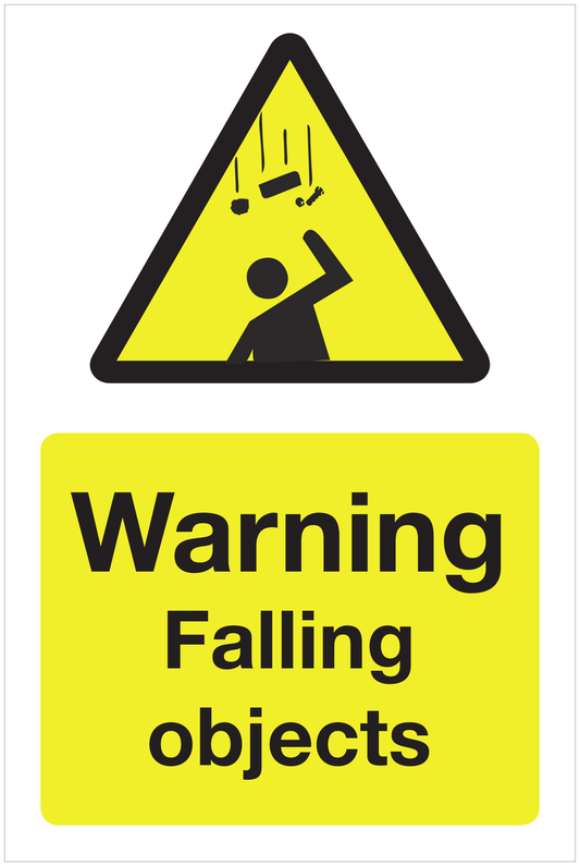 Warning Falling objects hazard sign