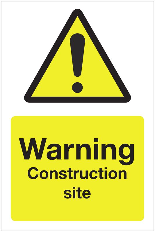 Warning Construction site hazard sign
