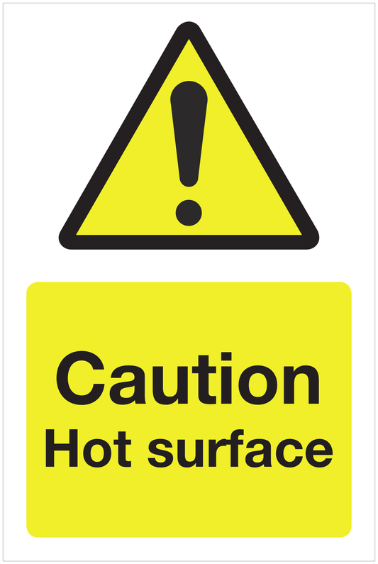 Caution Hot surface hazard sign