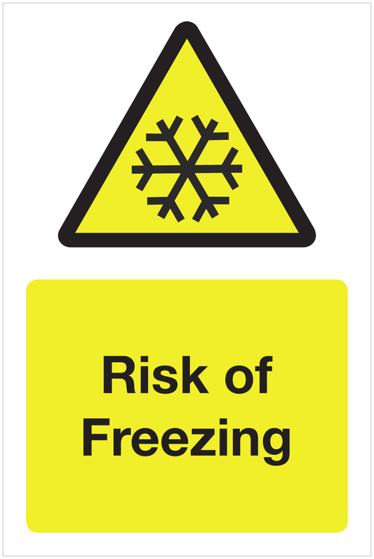 Risk of Freezing hazard sign