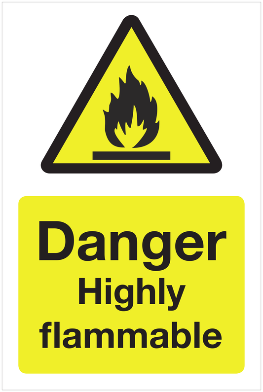 Danger Highly flammable hazard sign
