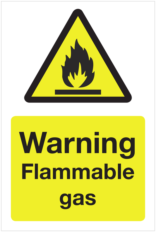 Warning Flammable gas hazard sign