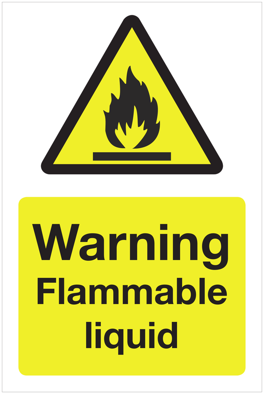 Warning Flammable liquid hazard sign
