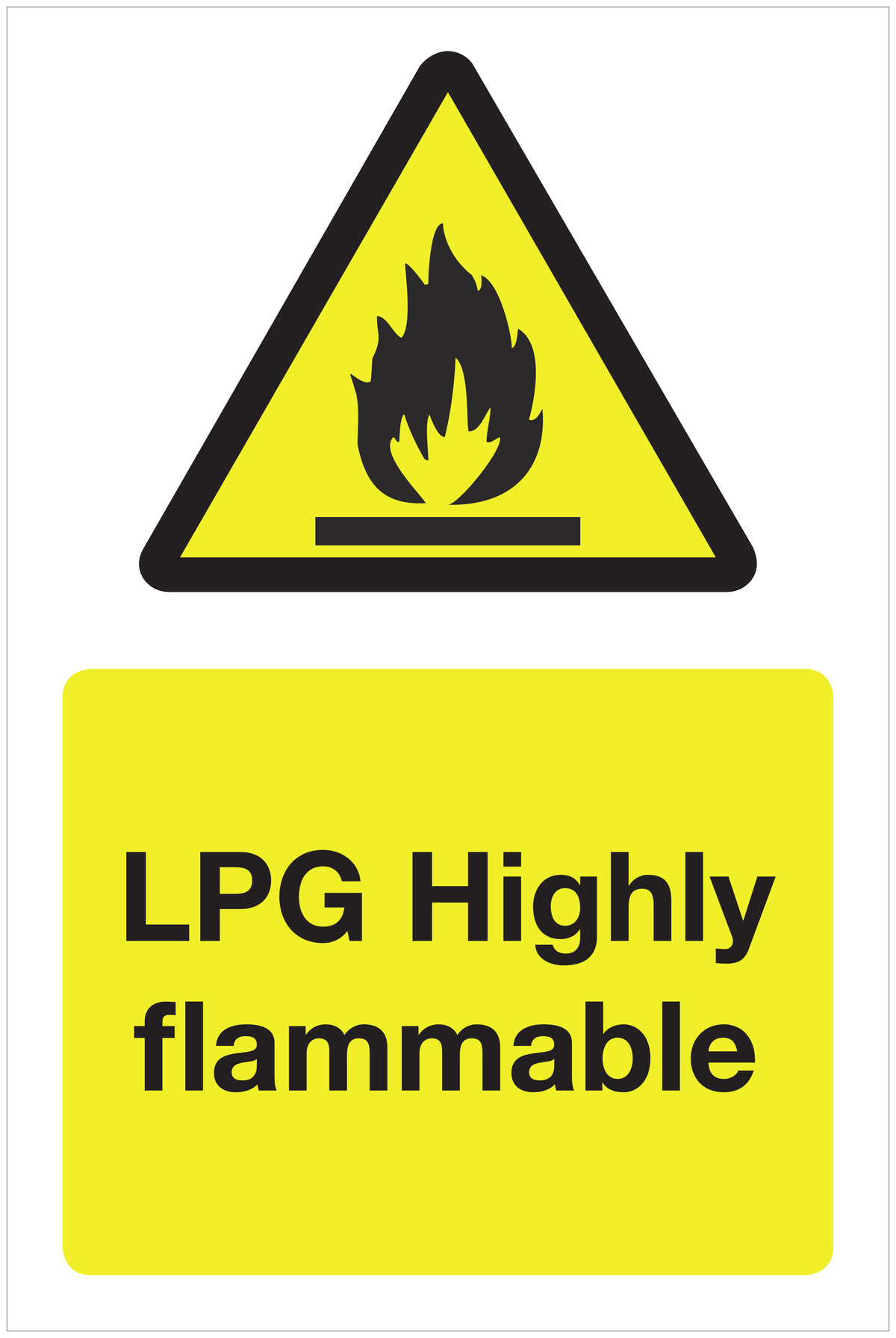 Lpg Highly flammable hazard sign