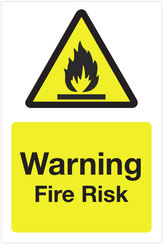 Warning Fire Risk hazard sign