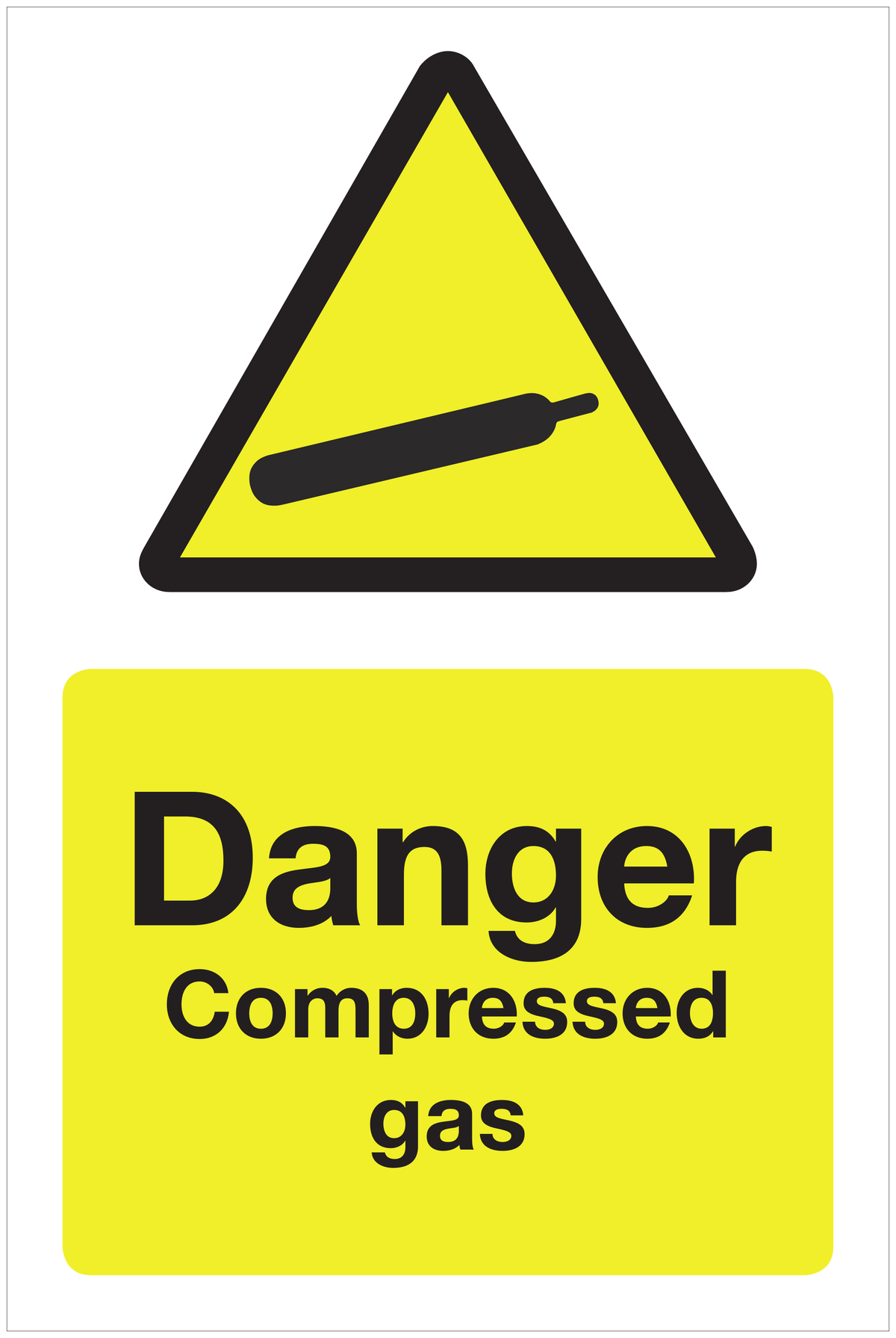 Danger Compressed gas hazard sign