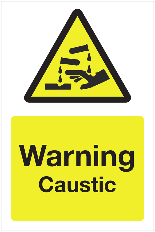 Warning Caustic hazard sign