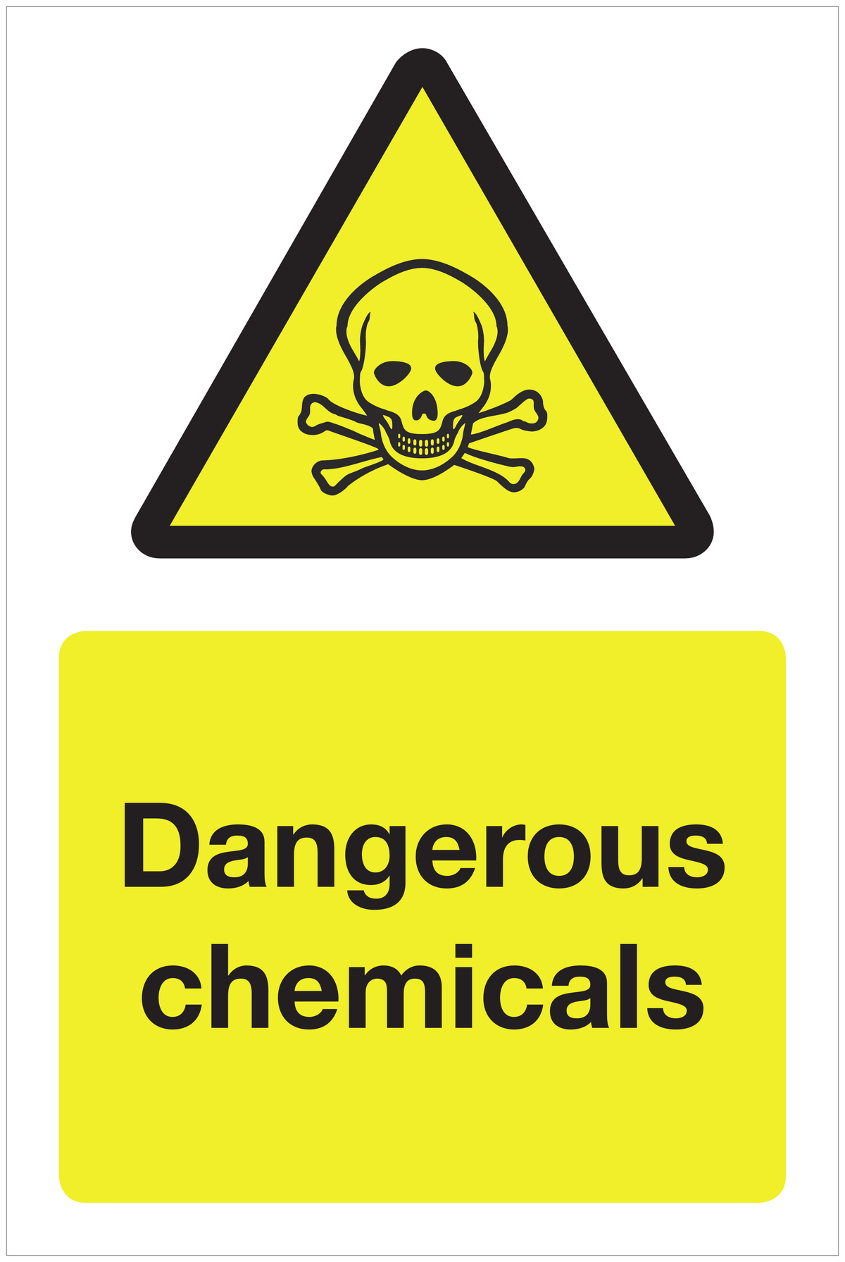 Dangerous chemicals hazard sign