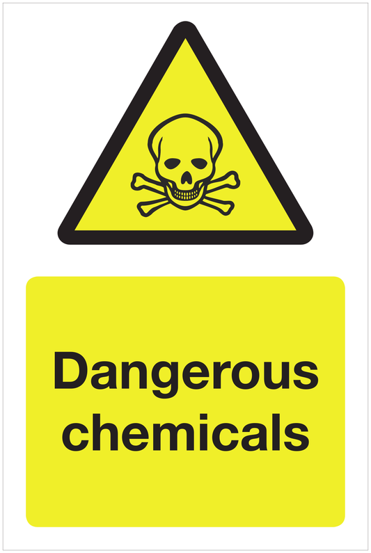Dangerous chemicals hazard sign