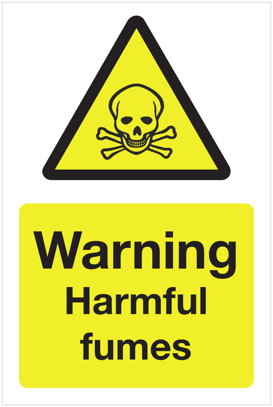 Warning Harmful fumes hazard sign