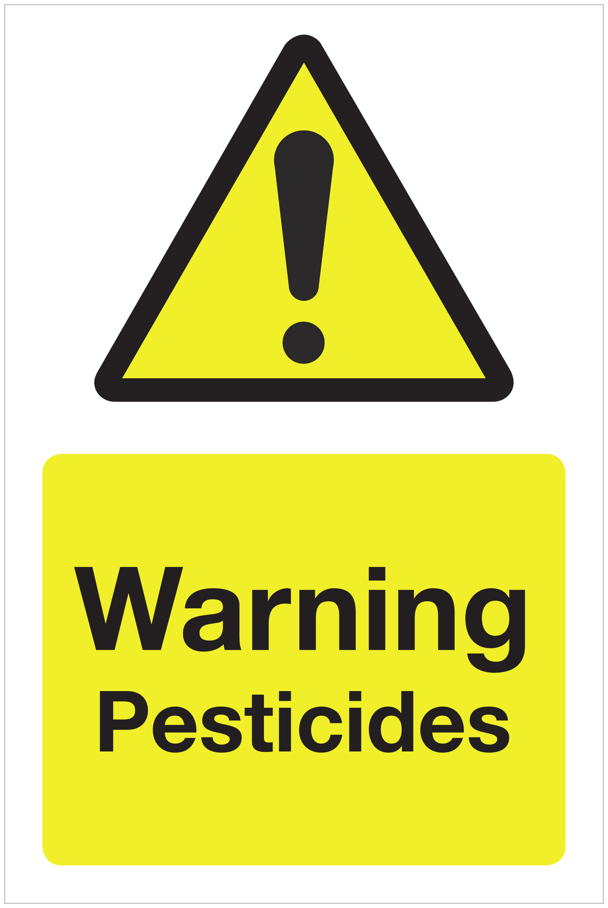 Warning Pesticides hazard sign