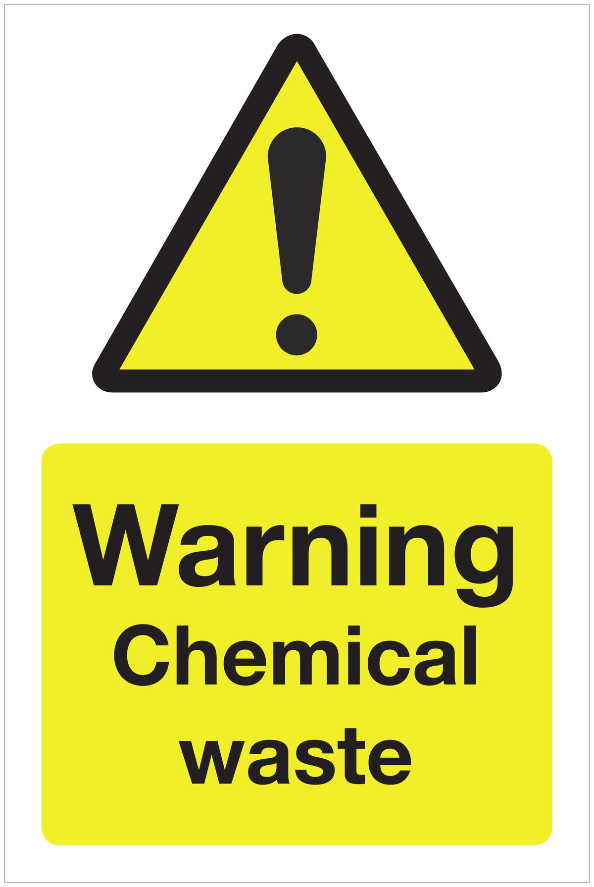 Warning Chemical waste hazard sign