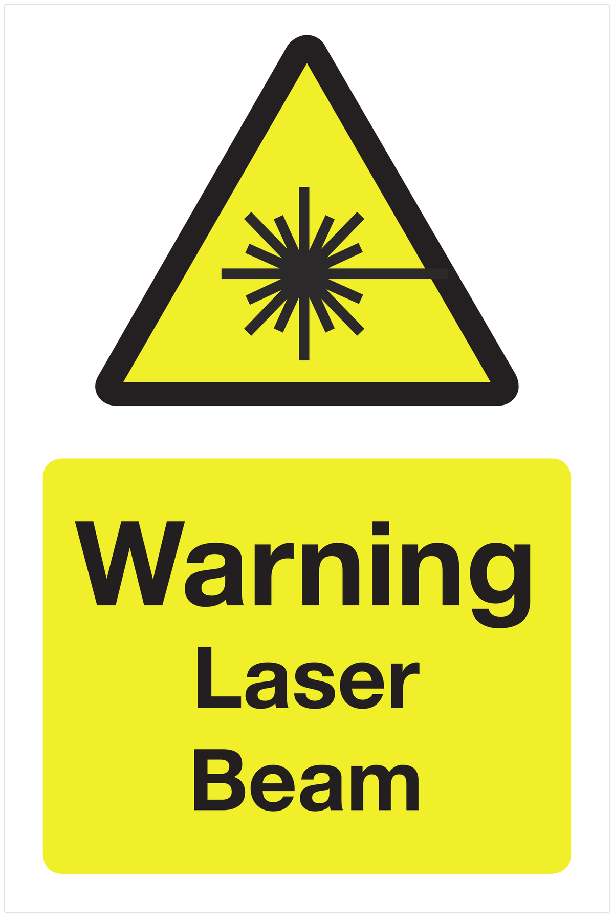 Warning Laser Beam hazard sign
