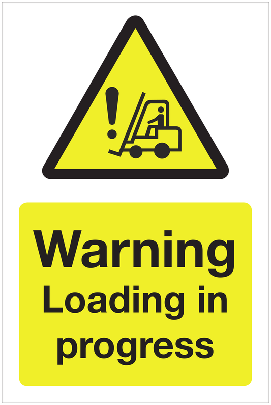 Warning Loading in progress hazard sign