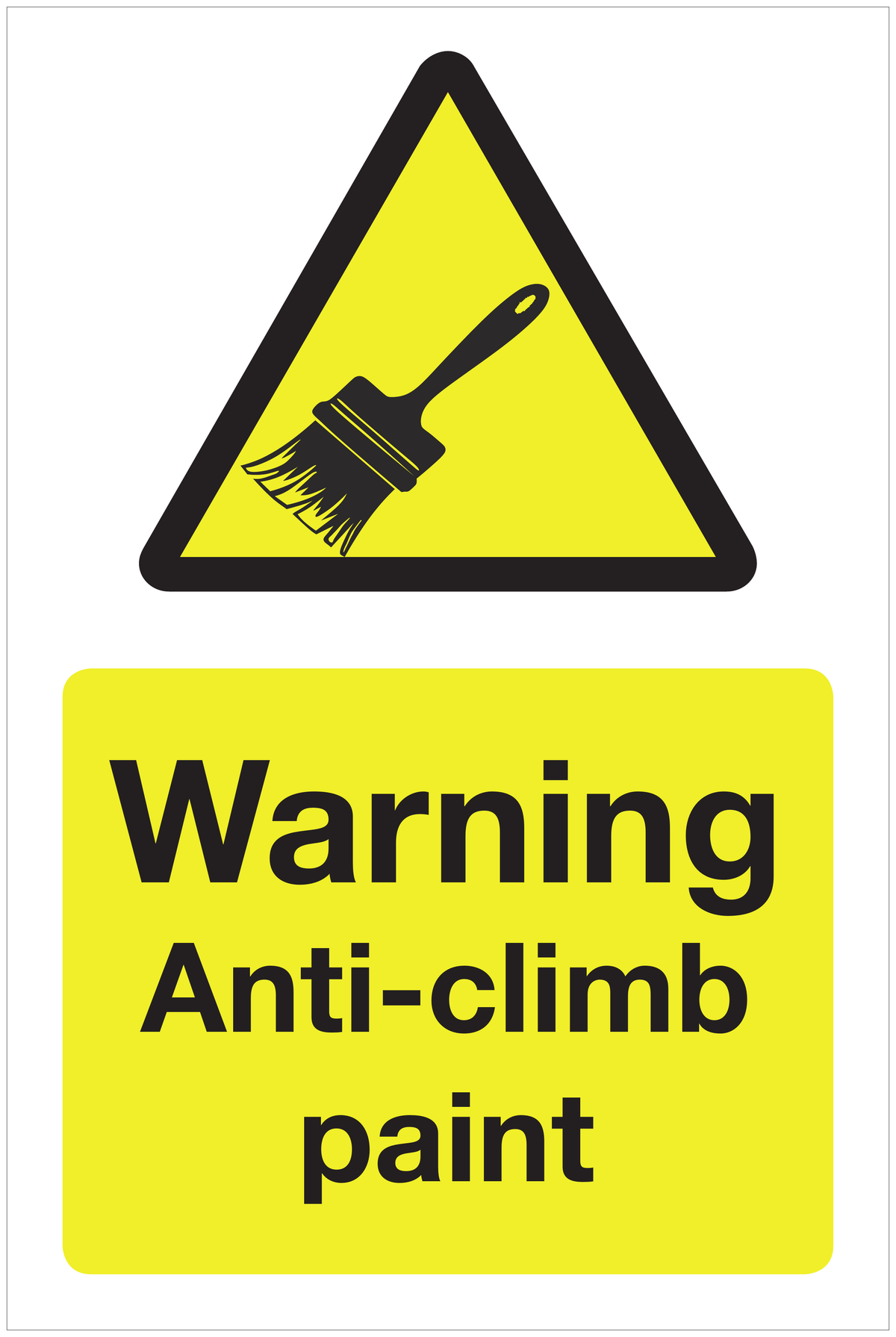 Warning Anti-climb paint hazard sign