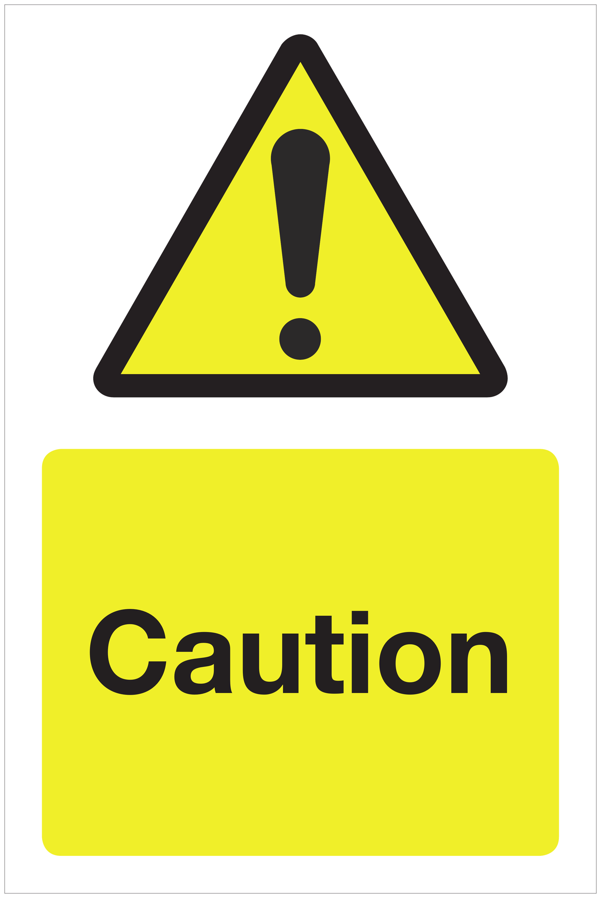 Caution hazard sign