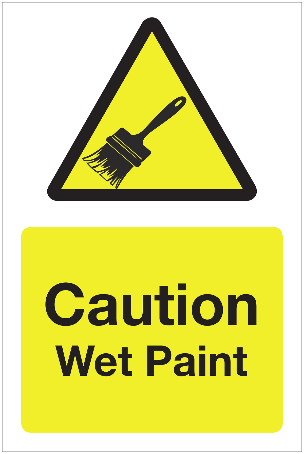 Caution Wet Paint hazard sign