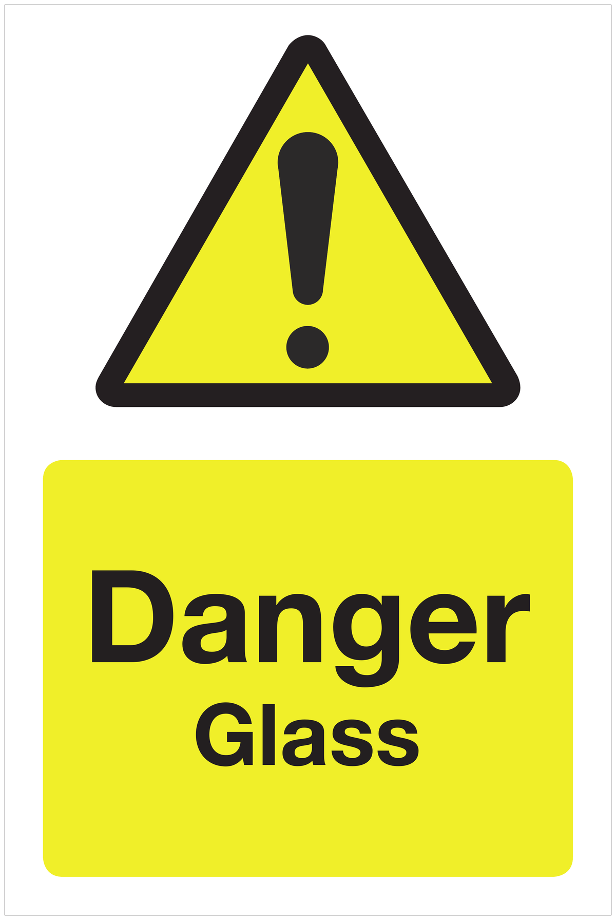 Danger Glass hazard sign