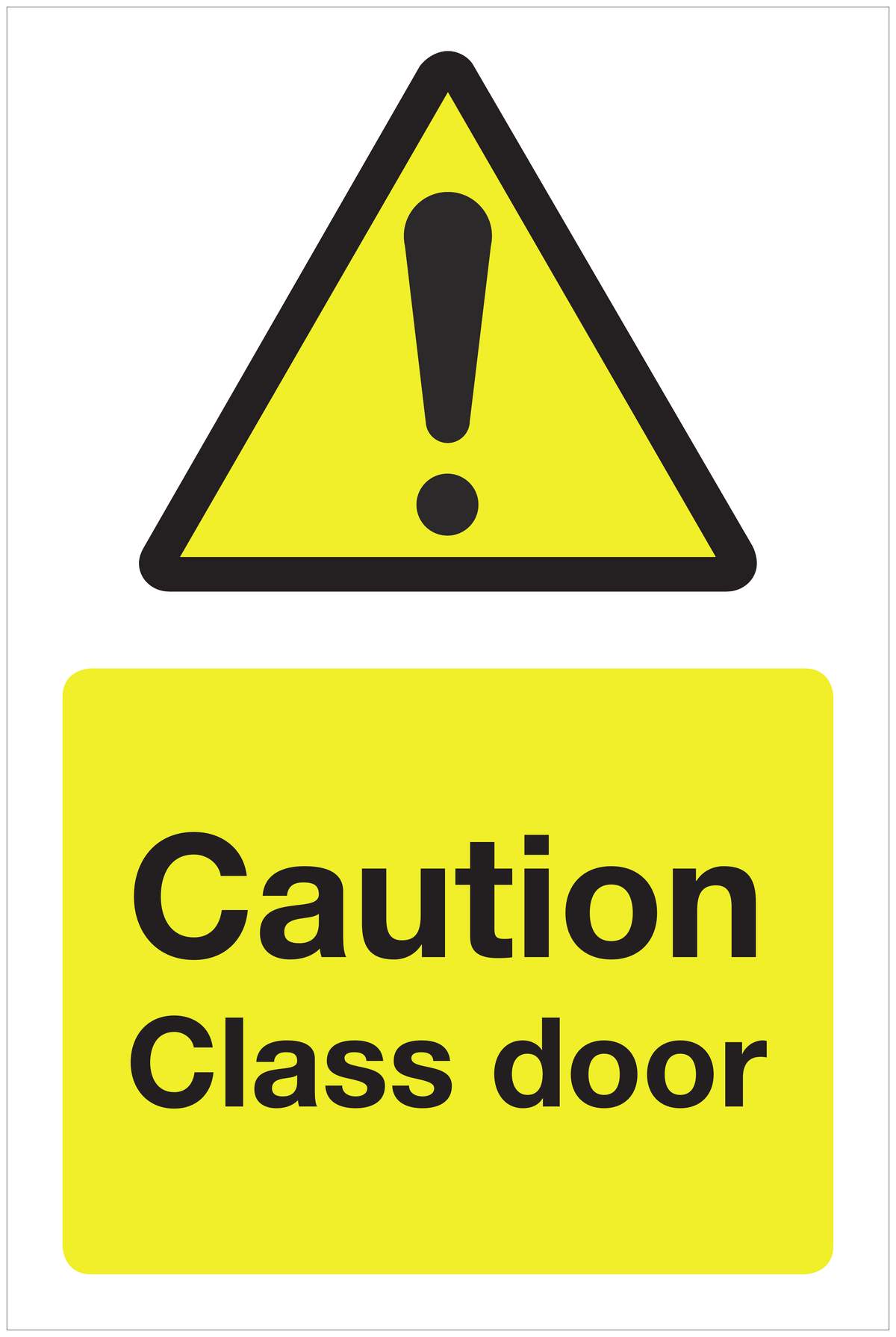 Caution Class door hazard sign