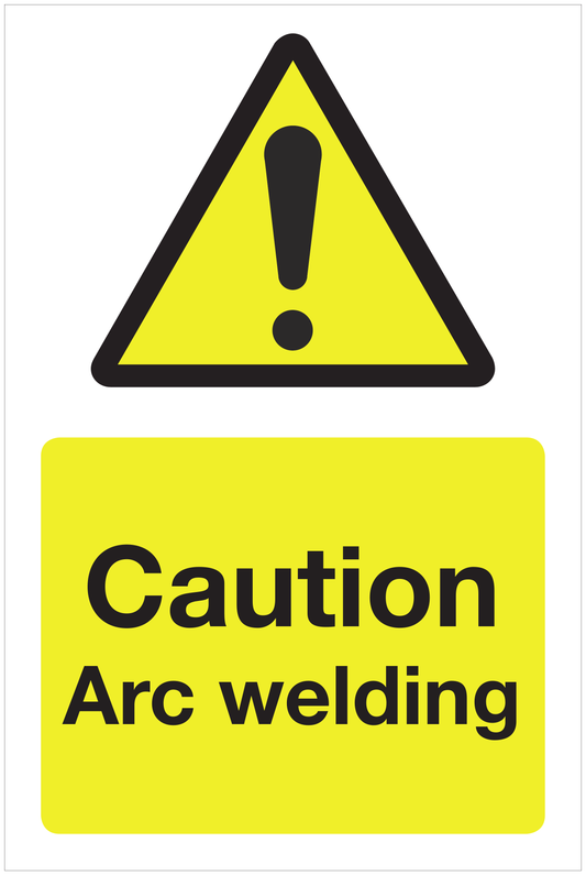 Caution Arc welding hazard sign