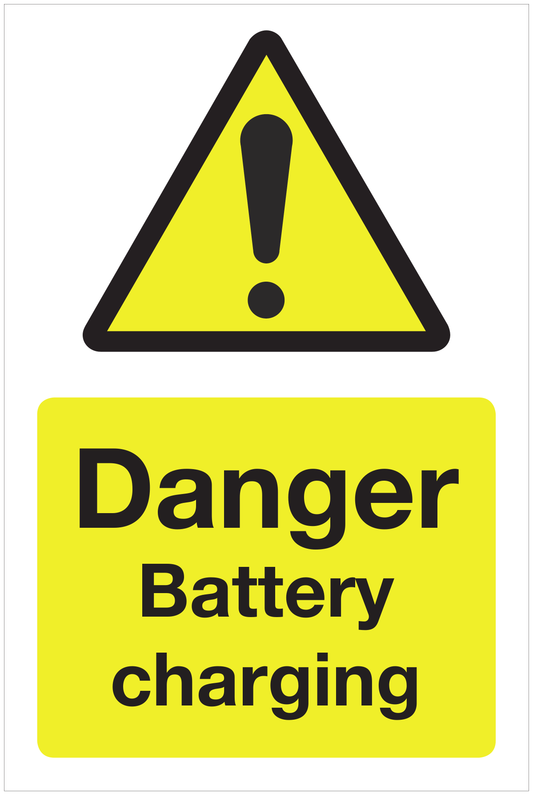 Danger Battery charging hazard sign
