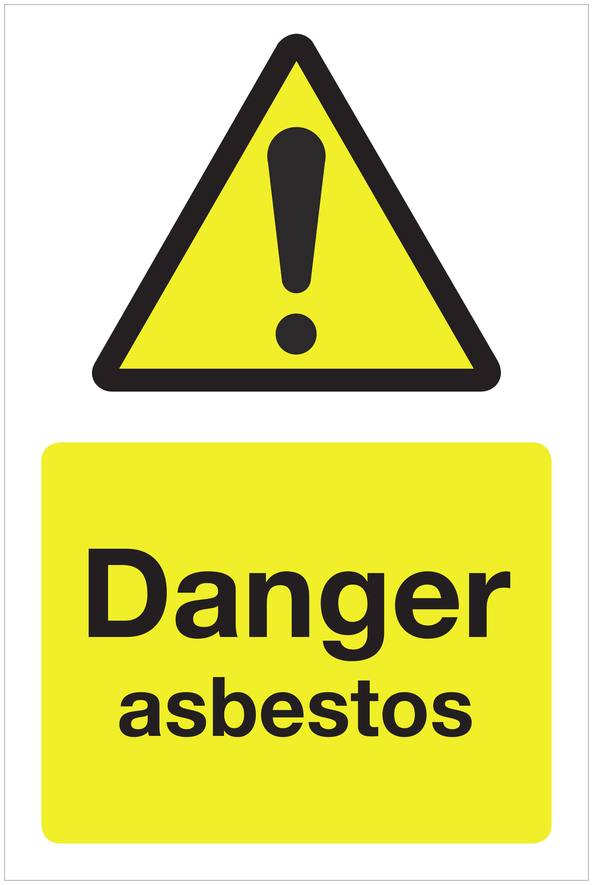 Danger asbestos hazard sign