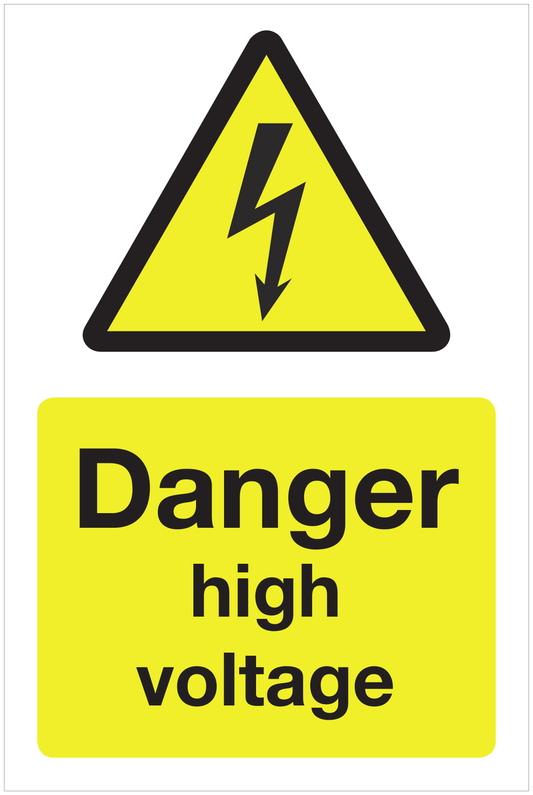Danger high voltage hazard sign