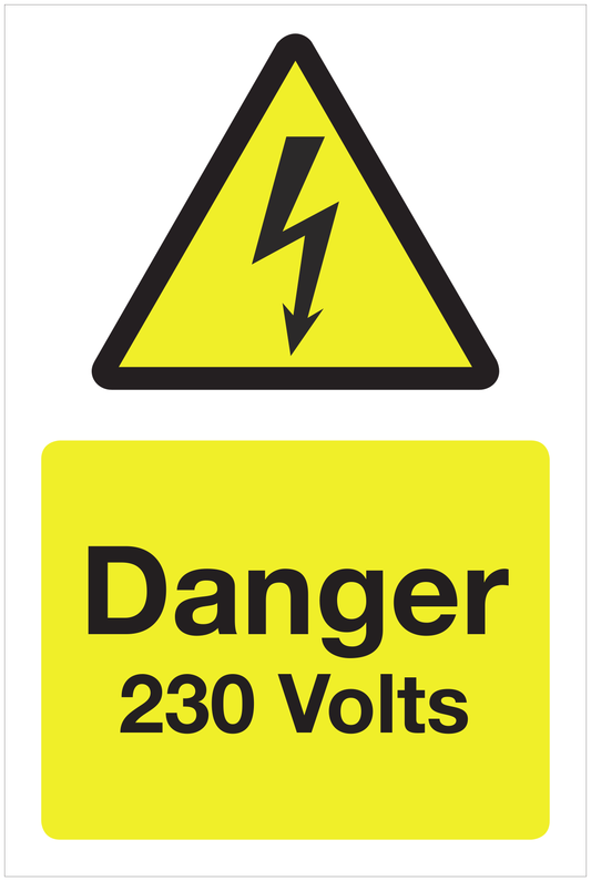 Danger 230 Volts hazard sign
