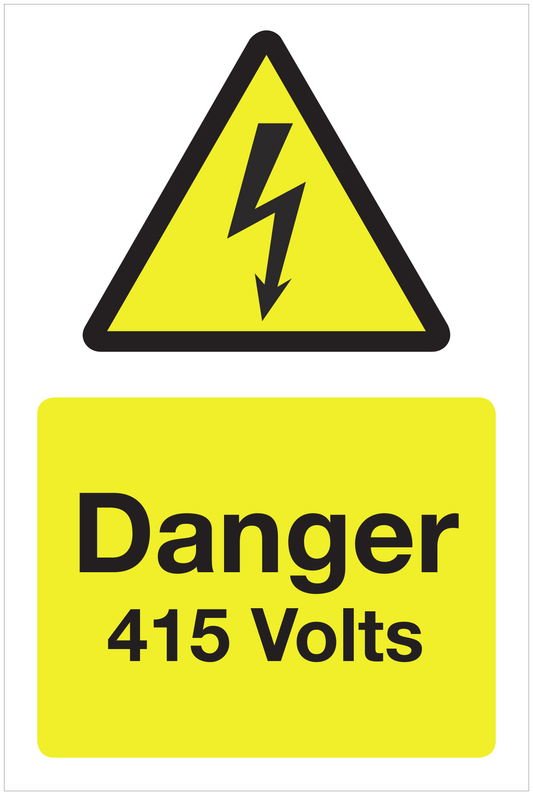 Danger 415 Volts hazard sign