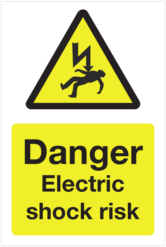 Danger Electric shock risk hazard sign
