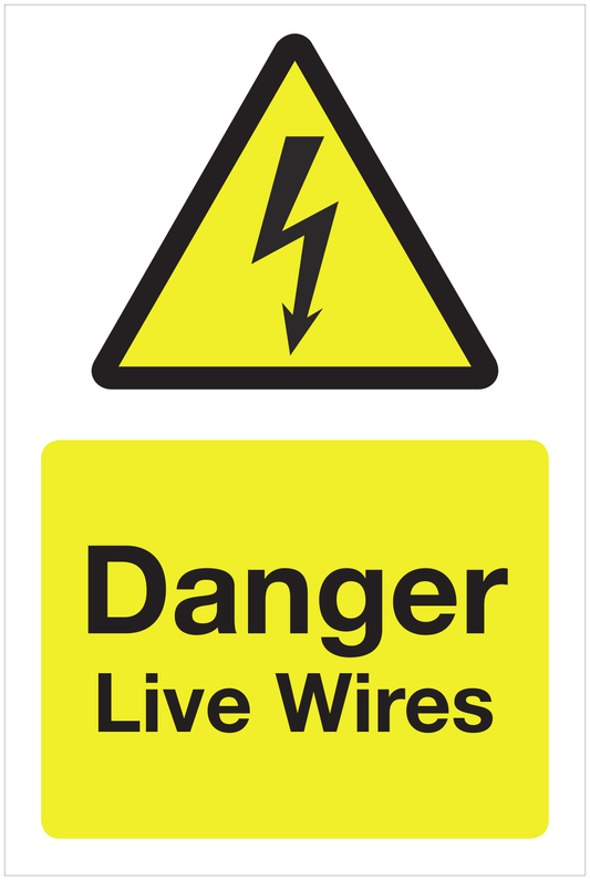 Danger Live Wires hazard sign