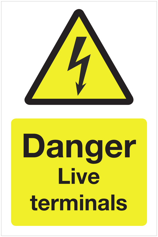 Danger Live terminals hazard sign