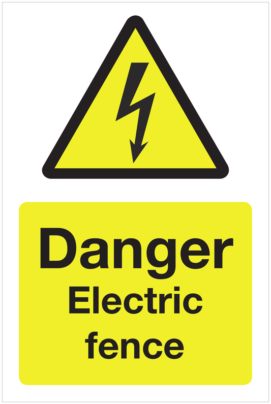 Danger Electric fence hazard sign