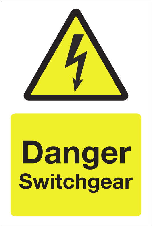 Danger Switchgear hazard sign