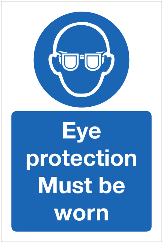 Eye protection Must be worn mandatory sign